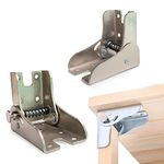 YIDELAI Locking Hinge 1 Pair Multifunctional 90 Degree Automatic Locking Folding Bracket Suitable for Folding Furniture Table and Chair Leg Connection (Silver)