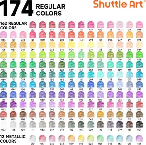 Shuttle Art 174-Count Colouring Pencils Set – Vibrant Artist Colours