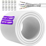 Ethernet Cable 100m, Outdoor Cat 7 High Speed Wlan Cable 24AWG Network Cable S/FTP Shielded Patch Cable RJ45 LAN Cable Gigabit Internet Cable 10Gbps 600MHz Wifi Cable Waterproof for Modem Router