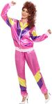 Smiffy's 80s Height of Fashion Shell Suit Costume, Pink, L - UK Size 16-18