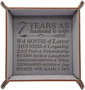 BELLA BUSTA-Traditional 7 years Anniversary-Forever to go-Engraved Wool Tray with Breakdown Dates-Storage & Organization Jewelry Trays (Husband & Wife)