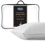 Silentnight Hungarian Goose Down Pillow - Hotel Quality Luxury Goose Feather and Down Pillow with Pure Cotton Cover, Soft Medium Support Ideal for Front and Back Sleepers - Machine Washable