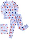 JunNeng Bamboo Viscose Toddler Boys' Pajamas 2 Piece, Ocean, 6-7Y