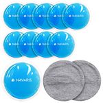 Navaris Round Gel Ice Pack Set - Set of 10 Small Reusable Gel Ice Packs for Hot/Cold Use