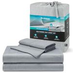 Brookstone Heathered Knit Moisture Wicking Twin Sheet Set | Innovative Breathable Fabric for All-Night Use by Hot Sleepers | 3 Piece Set of Soft Bed Sheet, Fitted Sheet, & Pillowcase | Grey