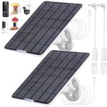 6W Solar Panel for Bird Feeder Camera - USB C Solar Panels Charger Compatible with Rechargeable Battary Powered Cam Outdoor,Camera Solar Panel with Waterproof,9.8ft Cable 360° Swivel Bracket(2 Pack)