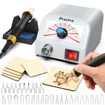 Wood Burning Kit, Preciva Mini Pyrography Tool Kit with Soldering Iron, 25W Wood Engraver with 30 Soldering Tips, Temperature Adjustable Up to 800℃, Fast Heating for DIY Engraving Craft