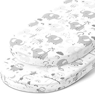 Bassinet Fitted Sheets for Halo Bassinest Swivel Sleeper Mattress – Snuggly Soft 100% Jersey Cotton – 2 Pack