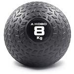 Kobo CTA-38 Slam Ball 8 Kg (Dead Bounce) Rubber Classic, Strength and Conditioning Cross Training WODs, Plyometric and Core Training, Squats, Lunges, Wall Exercises (Imported), 8Kg (Black)