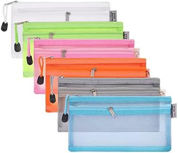 A6 Zipper Pouch Set of Mesh Zipper Bags Clear Zipper Pouch Small Organizer Bag Zipper Folder Bag Cosmetic Bags Travel Storage Bags Colours… (Colorful)