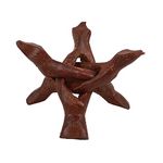 Indian Consigners Cobra Wooden Tripod Stand (Stained (Reddish Brown), 4 Inches)