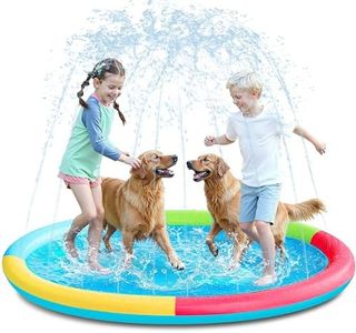 SLOOSH Non-Slip Splash Pad Sprinkler - Outdoor Water Play Toys Backyard Fountain Mat for Toddlers Kids Dogs, Thickened Sprinkler Outside Pool Party Durable for Girls Boys Pets (72in, Multicolor)