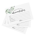 Bliss Collections Mad Libs Advice and Wishes Cards for The New Mr and Mrs, Greenery, Bride and Groom, Newlyweds, Perfect Addition to Your Wedding Reception Decorations or Bridal Shower, Pack of 50