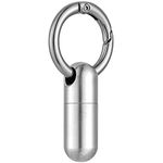 Titanium Keychain Pill Holder, Small Waterproof Pill Case Container w/Convenient Carabiner Clip, High-Grade Mini Metal Medicine Organizer, Airtight & Portable for Travel/Daily Medication by Boxsik