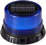 Solar Strobe Warning Light, LED Warning Flash Beacon Lights, with Strong Magnetic Base Waterproof Flashing Light Vehicle Forklift, Truck, Tractor, Construction, Traffic, Factory, Crane Tower (Blue)