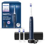 Philips Sonicare 6100 Electric Toothbrush, Sonic Toothbrush with 2 Brushing Modes and 3 Intensity Levels, Pressure Alert, EasyStart, SmarTimer and BrushPacer, Travel Case, Navy, Model HX7403/01