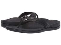 Vionic Womens Aloe Suede Flat Thong Sandals Black 9 Medium (B,M)