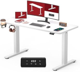 SANODESK Höhenverstellbarer Schreibtisch KOMPLETTE TISCHPLATTE Schreibtisch Höhenverstellbar Elektrisch Ergonomischer Steh-Sitz Tisch Computertisch für Heimbüro Homeoffice 110 x 60 cm(weiß)