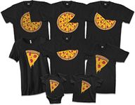 Threadrock Pizza Pie & Slices | Mom Dad Baby Son Daughter Matching Family Shirts Set - Black - Large