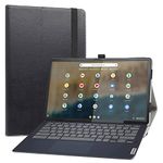 LiuShan Compatible with Lenovo Ideapad Duet 5 Chromebook Case,PU Leather Slim Folding Stand Cover for Lenovo Ideapad Duet 5 Chromebook 13.3" Tablet (Not Fit Other Laptop),Black