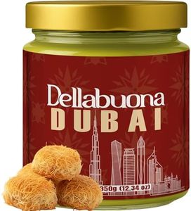 Dellabuona Pistachio Cream with Kataifi 12.34 oz - Italian Pistachio Butter for Dubai Chocolate - Crunchy Kunafa Threads in Smooth Spread from Italy
