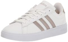 adidas Women's Grand Court 2.0, White/Platin Metallic/Platin Metallic, 7