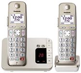 Panasonic KX-TGE262GN Cordless Phone with Answering Machine (Lock up to 1,000 Phone Numbers, Clear Font Size with Strong Contrast, Extra Loud Handset, Full Duplex Hands-Free Calling)