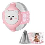 Baby Headphones-Infant Ear Protection for Babies 0-36 Months, 25dB NRR Baby Noise Cancelling Headphones with Little Bear Design,Baby Airplane Essentials for Travel/Improves Sleep/Outdoor (Pink)