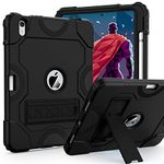 Cantis Case for ipad 10th Generation 10.9 inch 2022, iPad 10th Case with Kickstand & Pencil Holder, Heavy Duty Shockproof Rugged Protective Cover for 10.9'' iPad 10th Gen (Black)