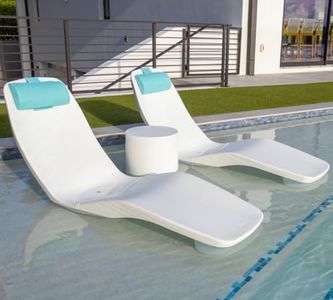 REZVANI FURNITURE STUDIO Tenjam Laylo in Pool Lounge Chairs for Sun Shelf Set of Two, Pool Chairs and Lounger for Tanning Ledge with Optional Risers that Support up to 22" of Water Depth