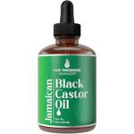 100% Organic Cold-Pressed Jamaican Black Castor Oil (1fl Oz) By Hair Thickness Maximizer. PURE + UNREFINED Oils For Thickening Hair, Eyelashes, Eyebrows. Avoid Hair Loss, Thinning Hair for Men + Women