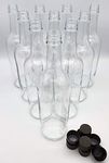 Glass Bottles 750ml and Screw Cap Drinks Bottles Cordial Home Brew 12 Pack