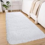 Sour Lemon Rugs Living Room 60x120cm, White Runner rug for Bedroom, Washable Anti Slip Fluffy Rug Shaggy Soft Modern Floor Carpets Mat Beside Rugs for Kids Hallway Living Room