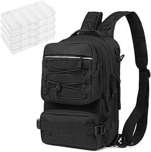 Eacam Fishing Tackle Backpack with 4 Trays Storage Bag Outdoor Shoulder Backpack Water-Resistant Fishing Gear Bags with 4 Tackle Box Fishing Gear Bag
