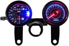 AMOMD Motorcycle gauges Cluster 13000 RPM Tachometer 0-160km/h Speedometer+Odometer Combo with Backlit LED Indicators Mounting Brackets