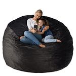 HABUTWAY Bean Bag Chair: Giant 5' Memory Foam Furniture Bean Bag Chairs for Adults with Microfiber Cover - 5Ft,Black