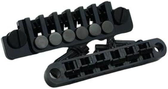 Guyker Guitar Tune-O-Matic Saddle Bridge GM003 and Vintage Stop Bar Lock TP6 Tailpiece Combo Replacement Compatible with Gibson Les Paul LP SG Style 6 Strings Electric Guitar (Black)