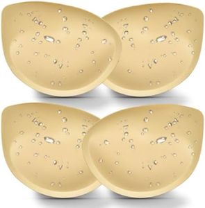 Adamotto Waterproof Push Up Bra Pads Inserts - 2 Pairs Super Thick & Removable, Breast Enhancers for Swimsuits & Sports Bras