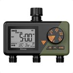 Sprinkler Timer 3 Zone, Diivoo Water Hose Timer 3 Outlet for Garden, Programmable Automatic Irrigation with Rain Delay and Manual/Auto Mode Watering IP54 for Lawn, Yard, Pool