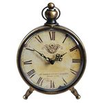 HZDHCLH Roman Table Clocks Silent Non Ticking Roman Retro Art Desk Clock for Living Room Bedroom Office（Copper Black）