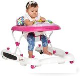 Dream On Me Go-Getter Baby Walker and Walk Behind Walker, Adjustable Seat Height, Comfortable Padded Seat, Easy to Fold, Pack and Store, Detachable Fun Tray, Pink