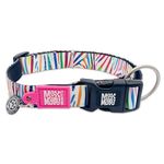 Max & Molly Urban Pets Smart ID Dog Collar - Soft Neoprene, Waterproof, Machine Washable, Power Buckle, Gotcha! QR Tag & Custom App Profile, Magic Zebra M