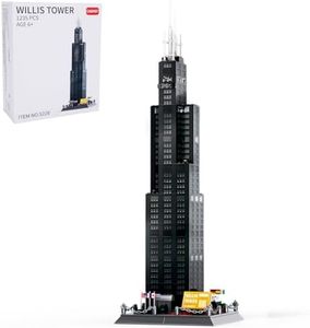 CAXIMSY Willis Tower Chicago Architecture Model Building Blocks Sets Toys Collection Creative for Kids Adults 1241Pcs