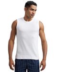 Jockey 9930 Men's Super Combed Cotton Rib Solid Round Neck Muscle Vest_White_L