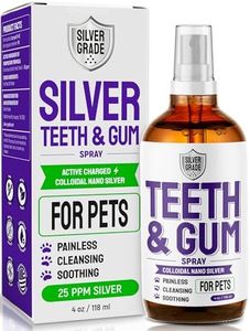 Teeth & Gum for Dog Teeth Cleaning – Cat Teeth Cleaning Colloidal Silver Spray to Help with Plaque, Tartar, Caries – Dog Breath Freshener & Cat Dental Care for All Breeds & Sizes – 4 Oz