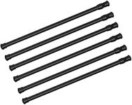 6Pcs Tension Rod Tier Window Short Curtain Rod,15.7 to 28inch,black,small Short Expandable Spring Loaded Curtain Tension Rods for Cupboard,kitchen，small Window