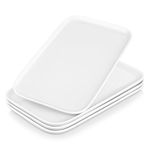 MALACASA Serving Platter, 4 Piece Porcelain Serving Dishes, Rectangular Serving Tray for Entertaining Parties, White Platters for Serving Food, Sushi, Appetizer, Dessert, Dinner