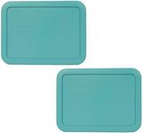 Pyrex 7210-PC 3 Cup Turquoise Rectangle Plastic Food Storage Lid - 2 Pack