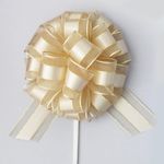 HQJAXJ 6pcs Pull Bows,Bows for Gift Wrapping Pull Bow Ribbon Pull Bows for Wedding Baskets,Gift Bows,Large Bows for Presents (beige)