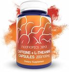 Nootropics Depot Caffeine and L-Theanine Capsules | 60 Count | Contains 200mg of Caffeine and 100mg of L-Theanine | Natural Supplement | Energy Booster | Mental Focus + Alertness | Coffee Alternative